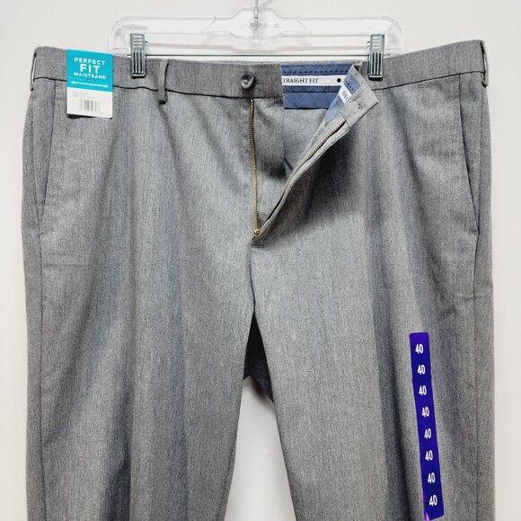 Haggar Dress pants Mens Straight Fit Premium No Iron Size 40x30 Htr Grey - Picture 10 of 14